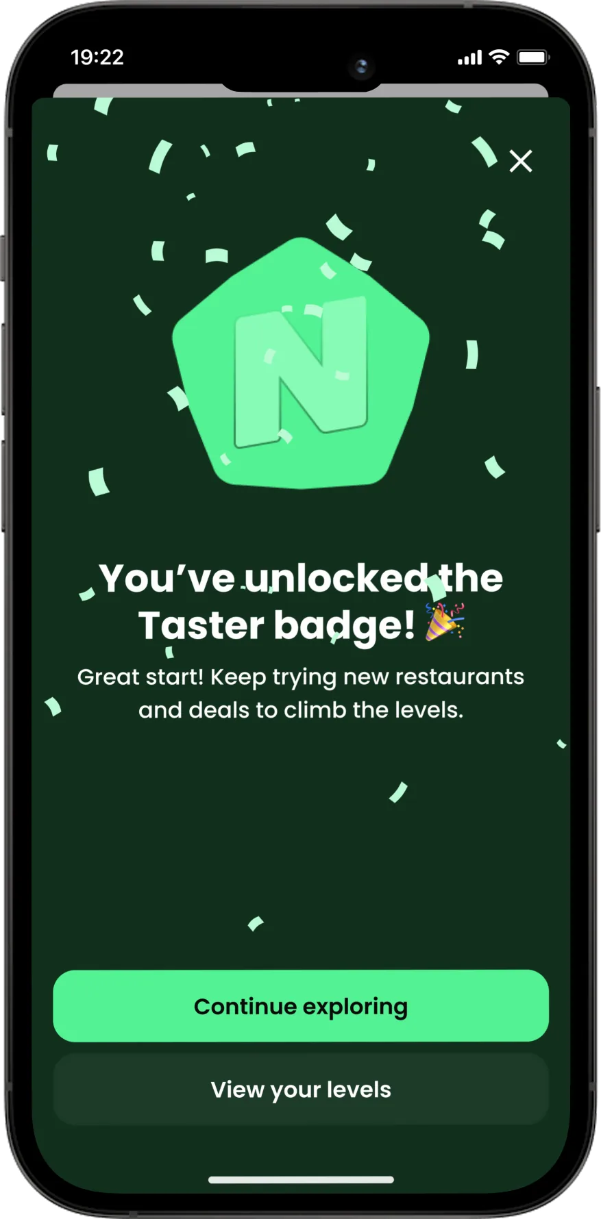 Celebration screen on quest completion