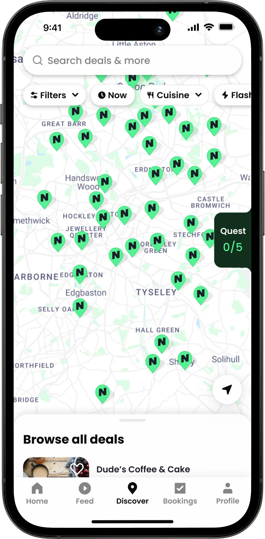 Quest entry point screen