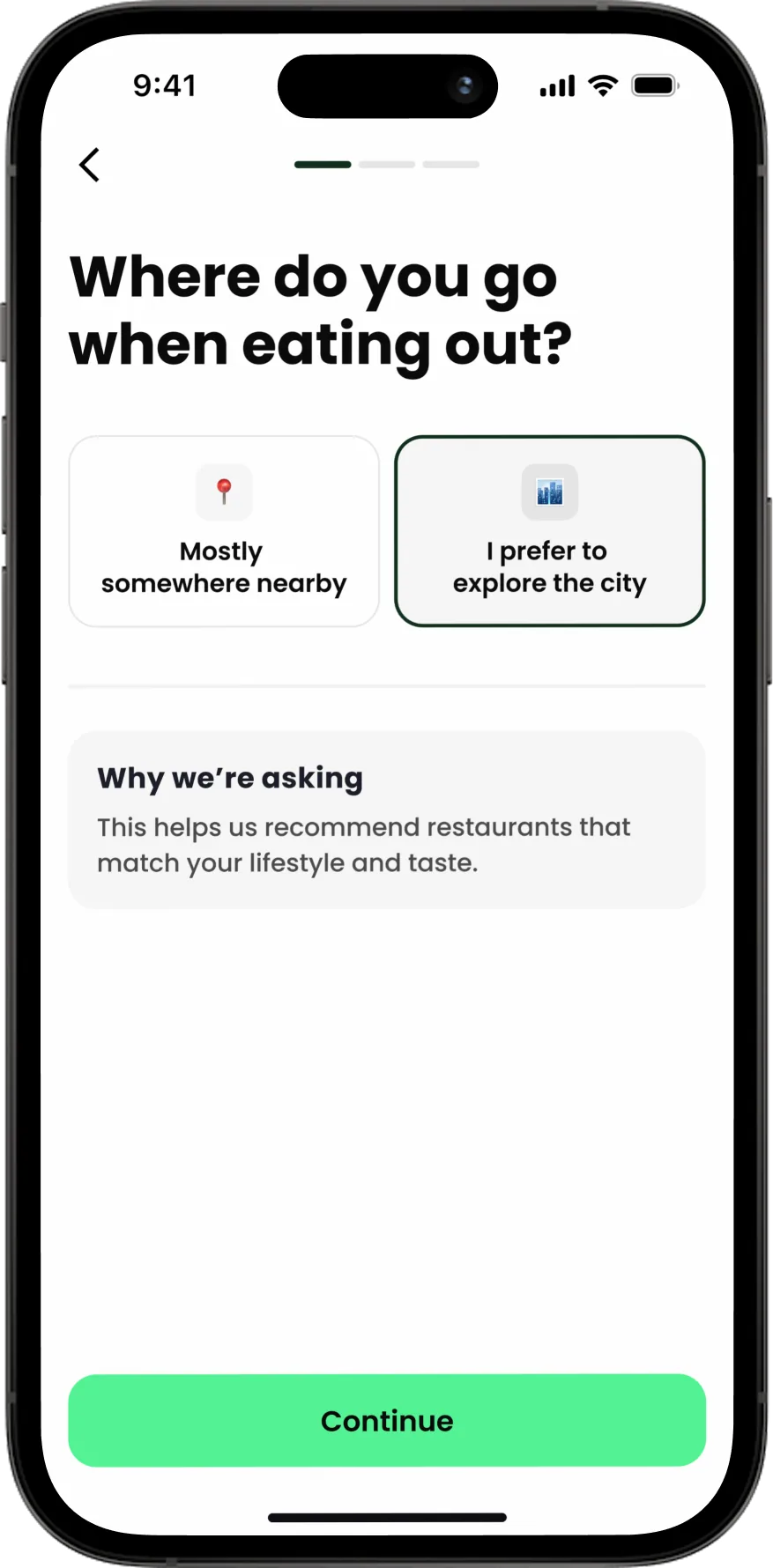 Food preferences step 1