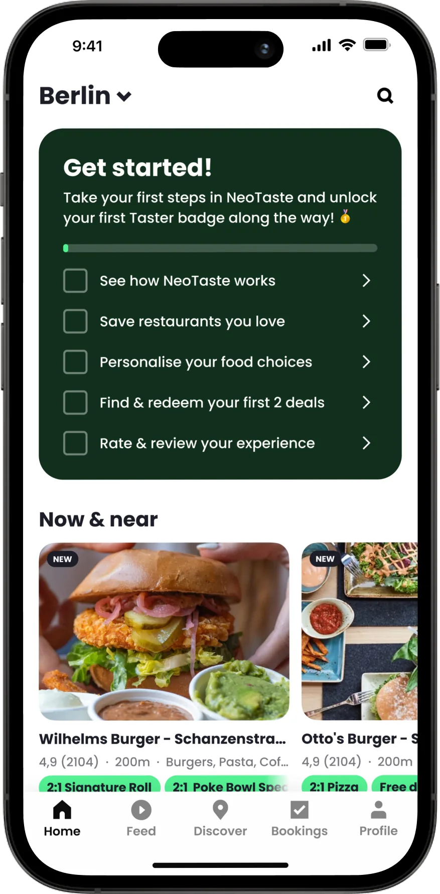 Quest screen - new user