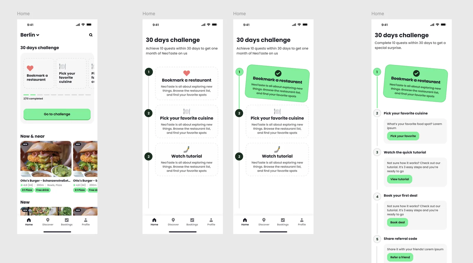 Scrollable task list